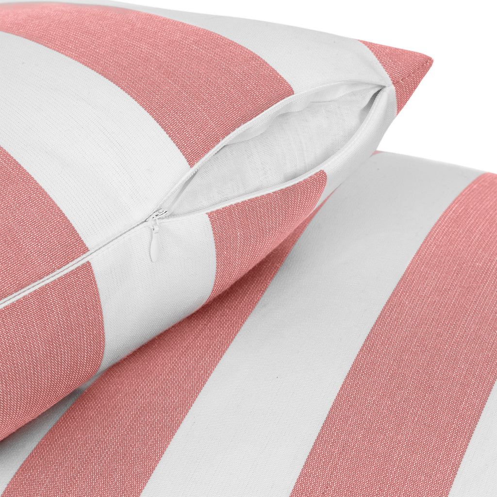 Sherry Kline Designer’s Choice Cabana Stripe Reversible Knife Edge Indoor/Outdoor Pillow 18" Set of 2 9 Color Options