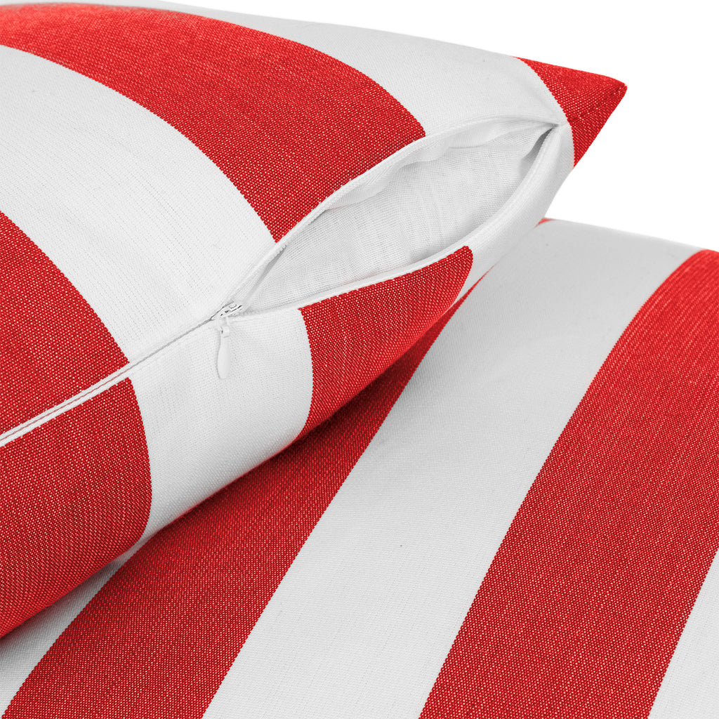 Sherry Kline Designer’s Choice Cabana Stripe Reversible Knife Edge Indoor/Outdoor Pillow 18" Set of 2 9 Color Options