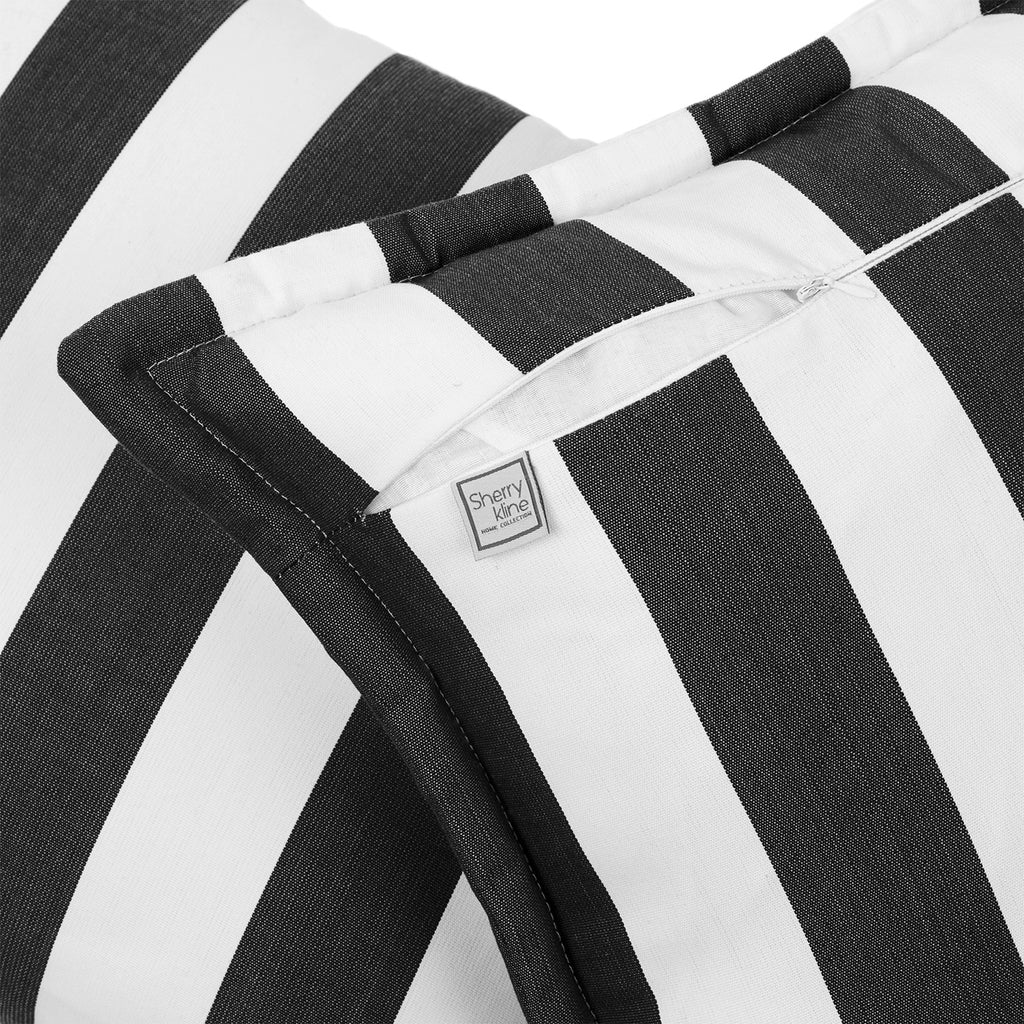 Sherry Kline Designer’s Choice Cabana Stripe Reversible Indoor/Outdoor Square Pillow 20" With Flange| 9 Color Options