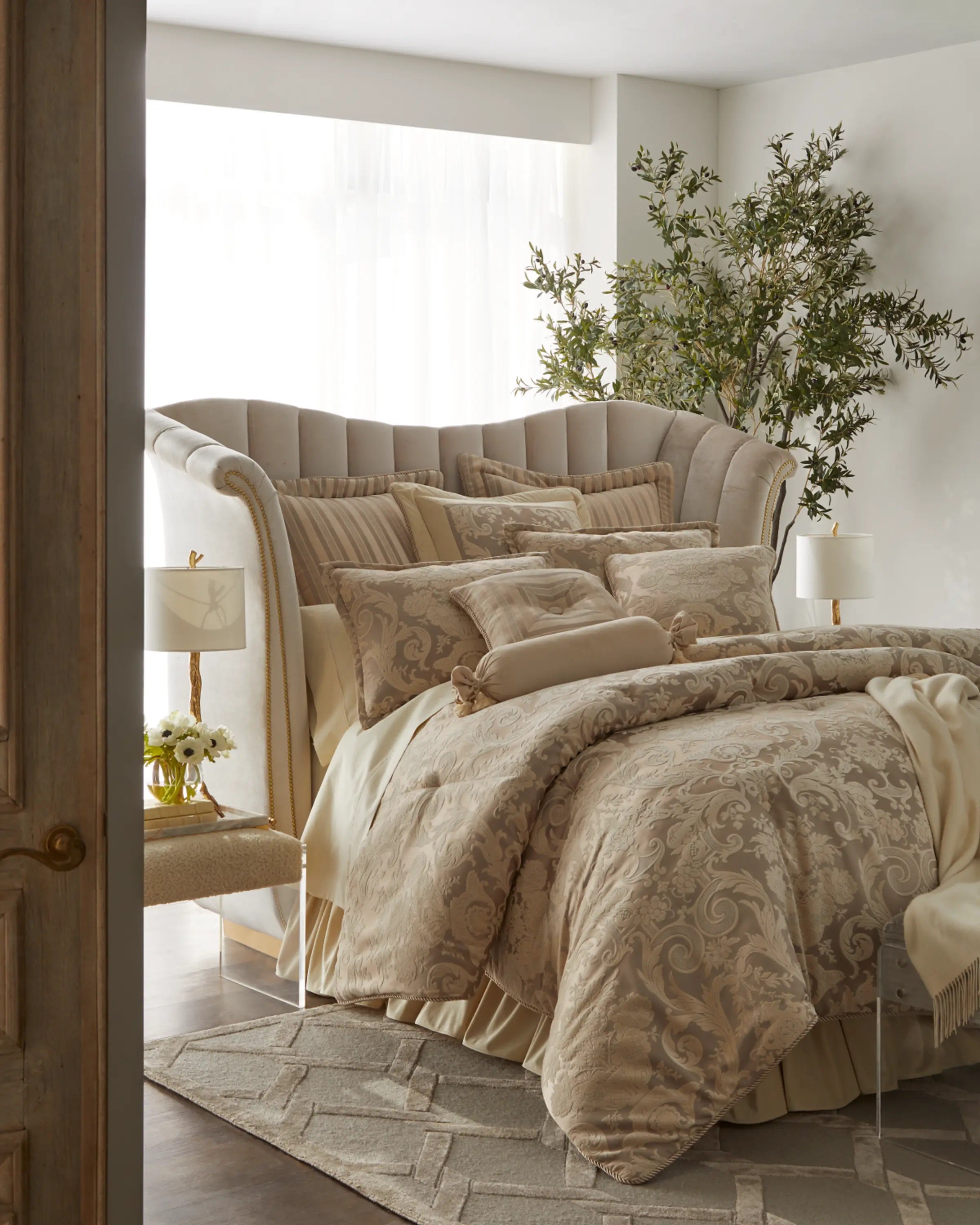 Annabelle Queen Velvet Ruffled Bed Skirt