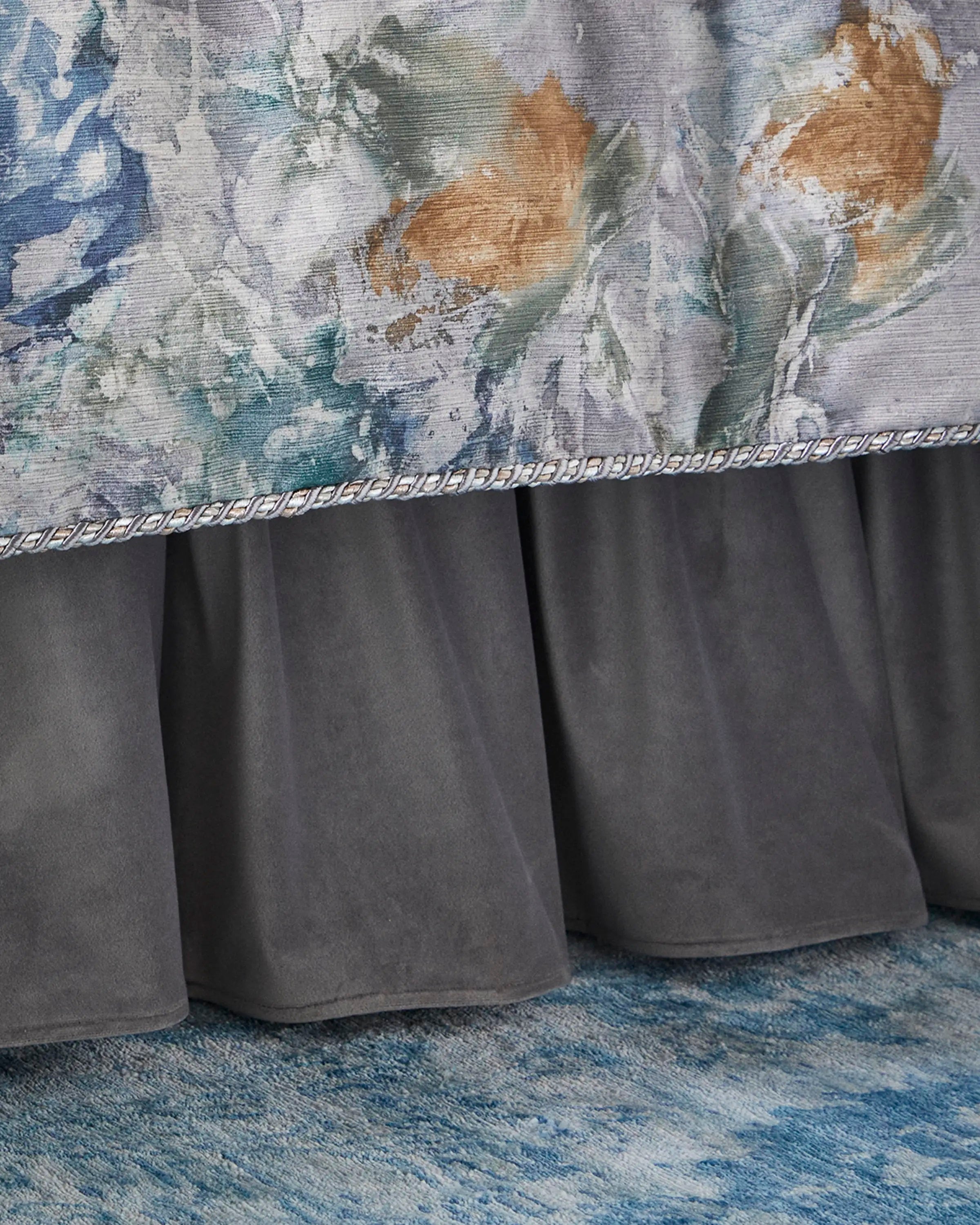 Cloe California King Velvet Ruffled Bed Skirt