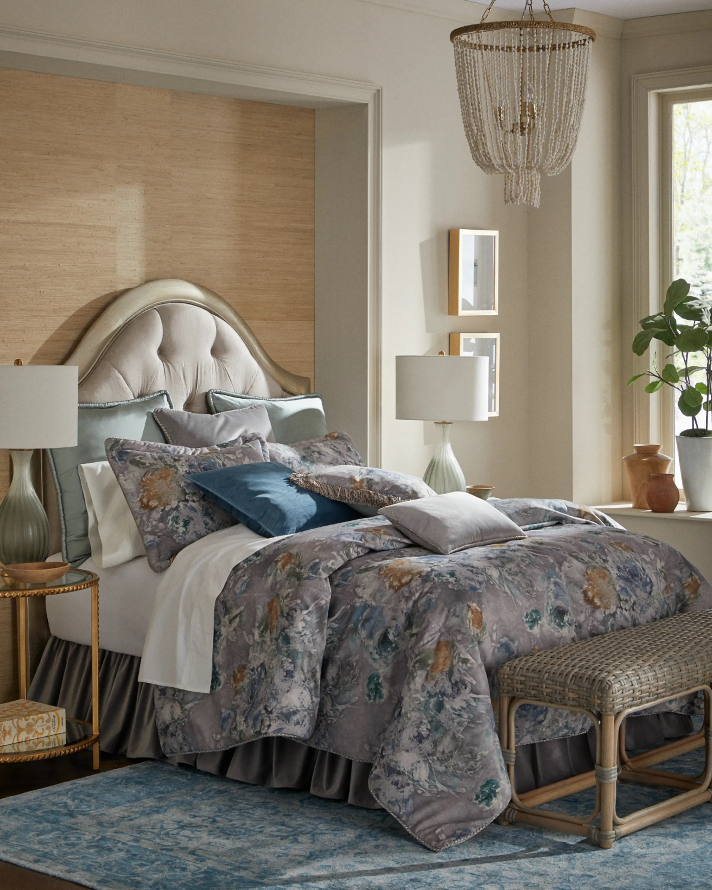 Cloe California King Velvet Ruffled Bed Skirt