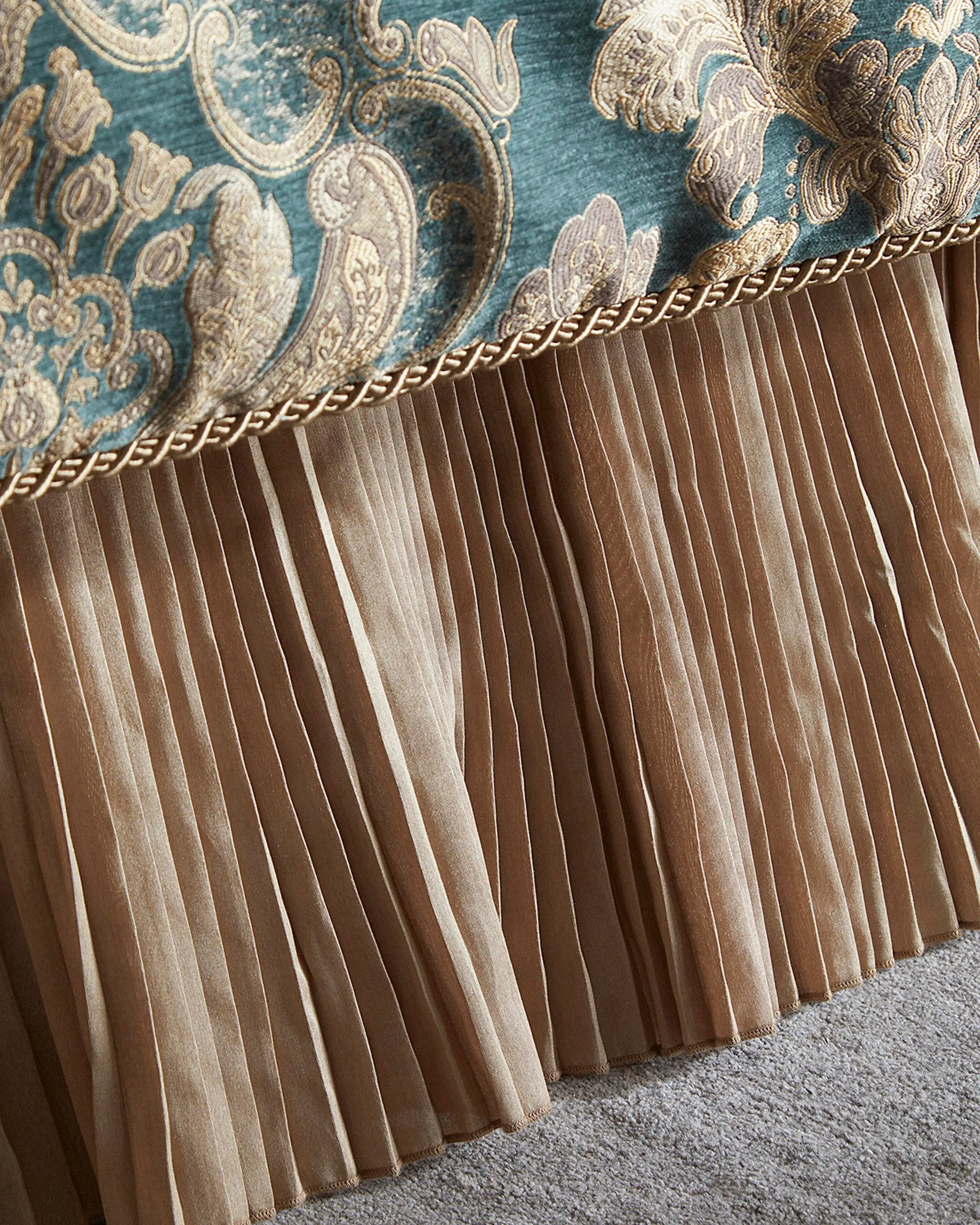 Harlow Queen Pleated Faux Silk Bed Skirt