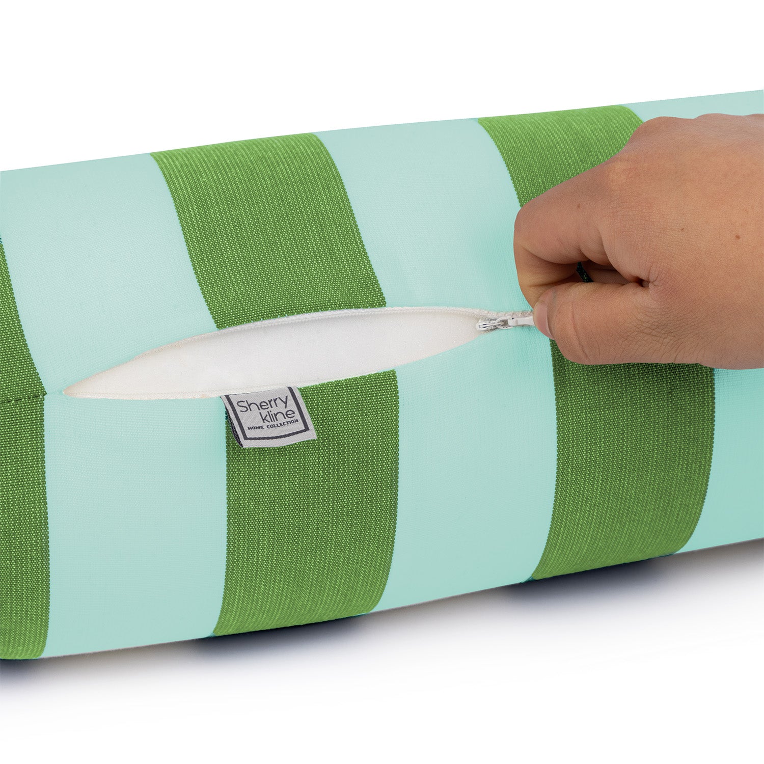 Sherry Kline Designer’s Choice Cabana Stripe Indoor/Outdoor Neckroll Bolster Pillow 9 Color Options