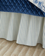 Serene Striped California King Ruffled Bed Skirt