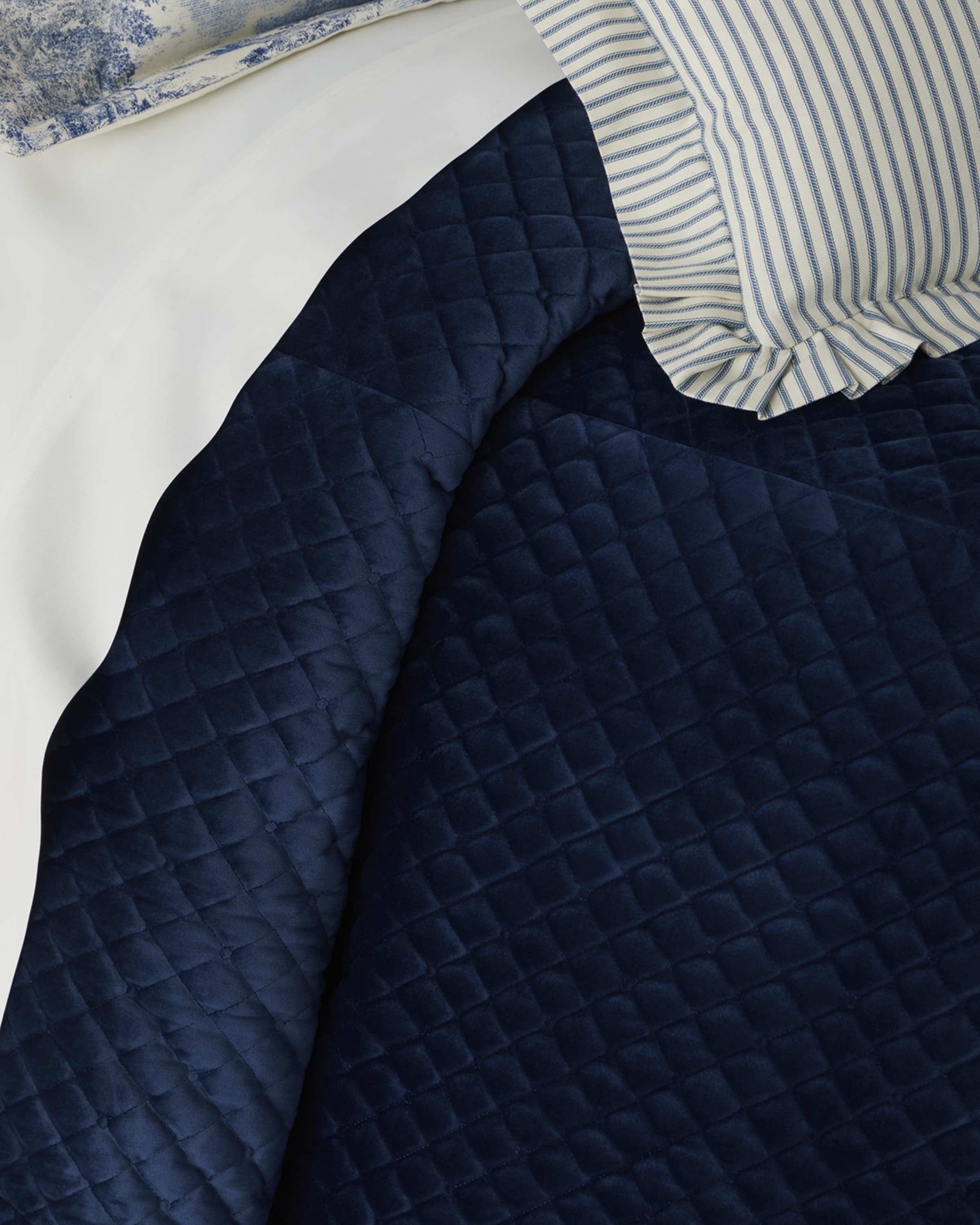 Velvet Quilted Diamond King Coverlet