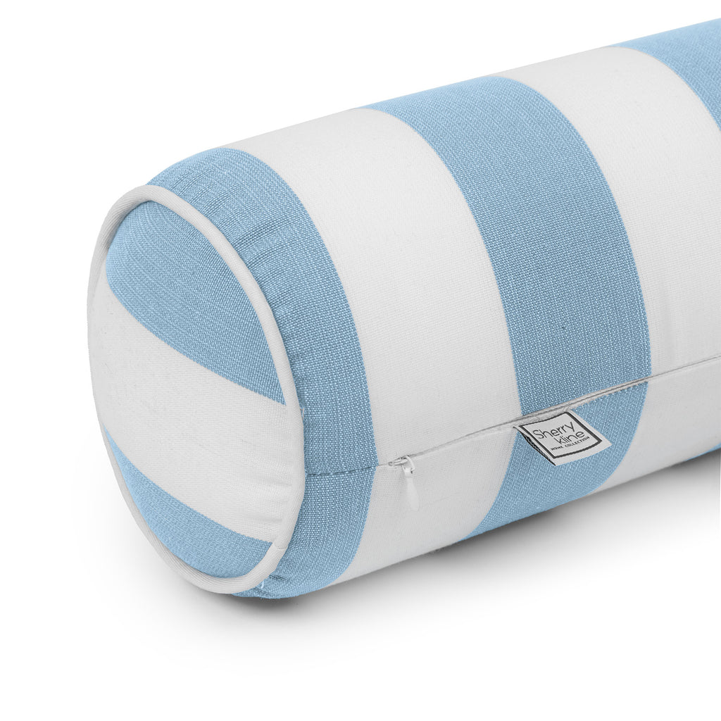Sherry Kline Designer’s Choice Cabana Stripe Indoor/Outdoor Neckroll Bolster Pillow 9 Color Options
