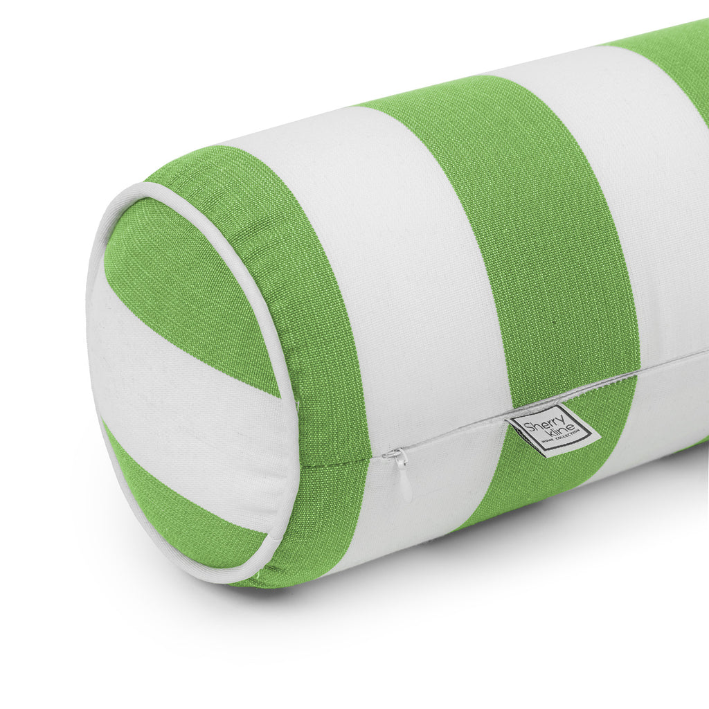 Sherry Kline Designer’s Choice Cabana Stripe Indoor/Outdoor Neckroll Bolster Pillow 9 Color Options