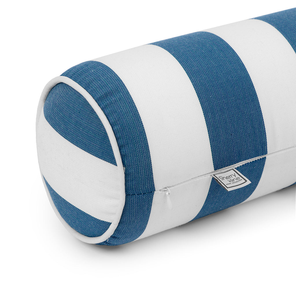 Sherry Kline Designer’s Choice Cabana Stripe Indoor/Outdoor Neckroll Bolster Pillow 9 Color Options