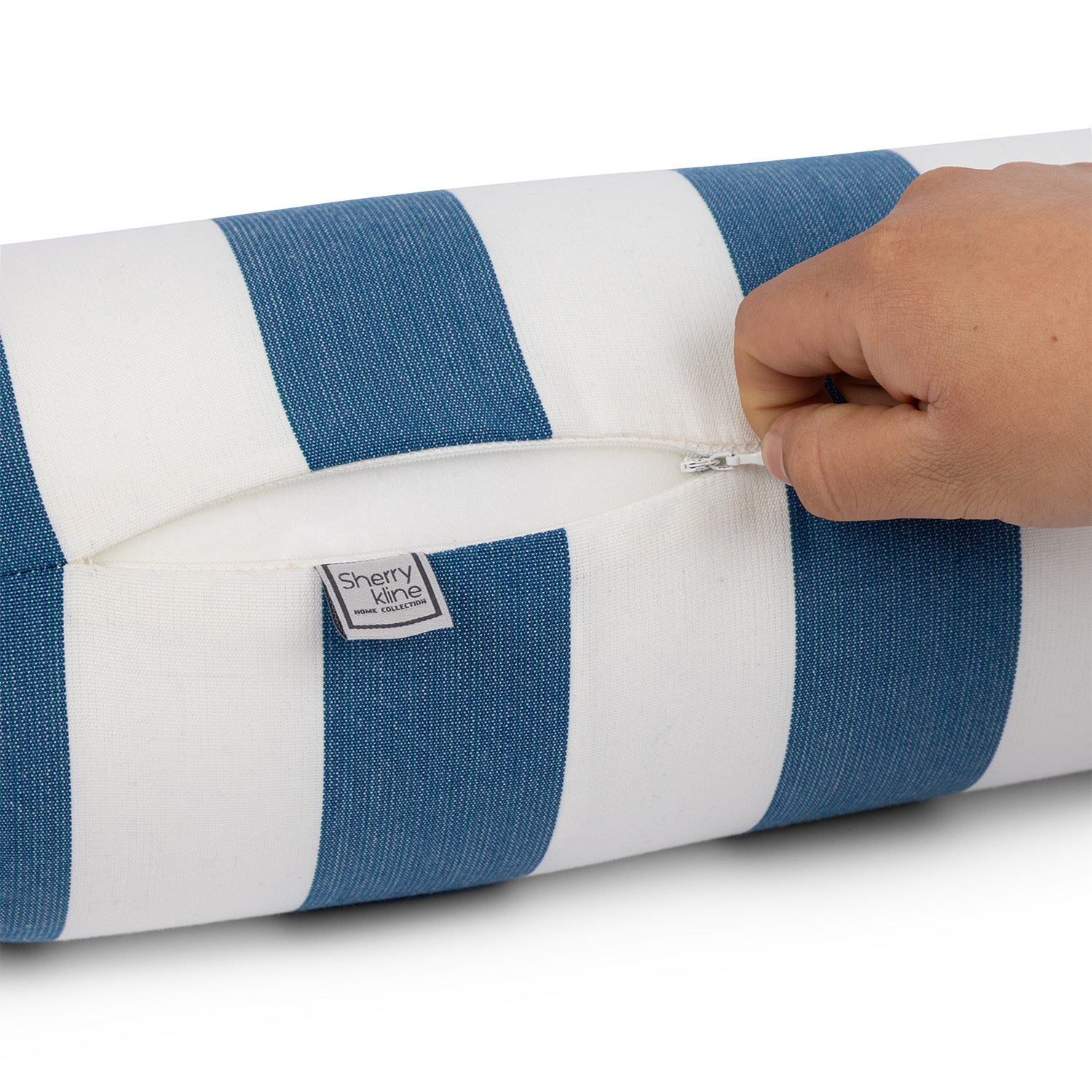 Sherry Kline Designer’s Choice Cabana Stripe Indoor/Outdoor Neckroll Bolster Pillow 9 Color Options