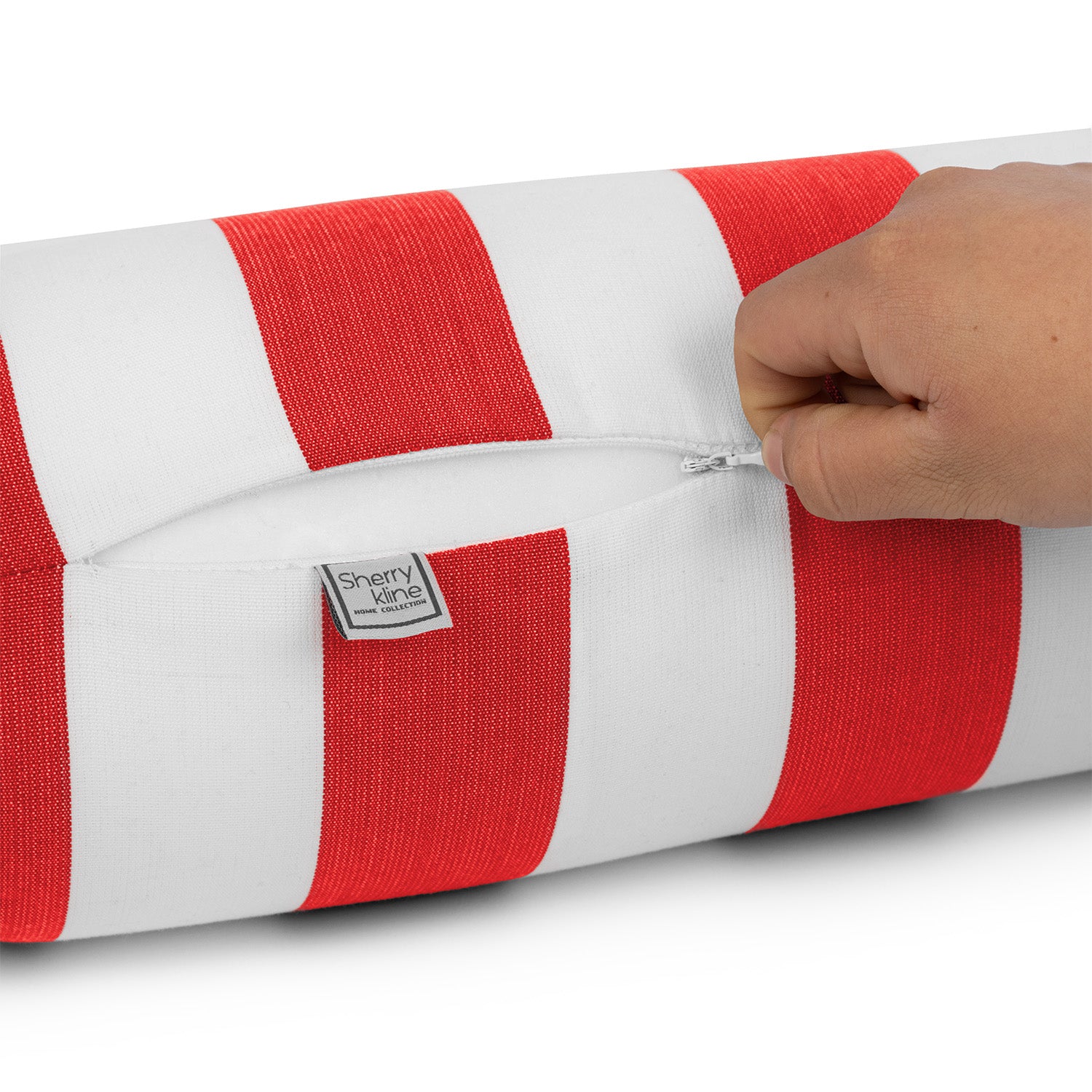 Sherry Kline Designer’s Choice Cabana Stripe Indoor/Outdoor Neckroll Bolster Pillow 9 Color Options