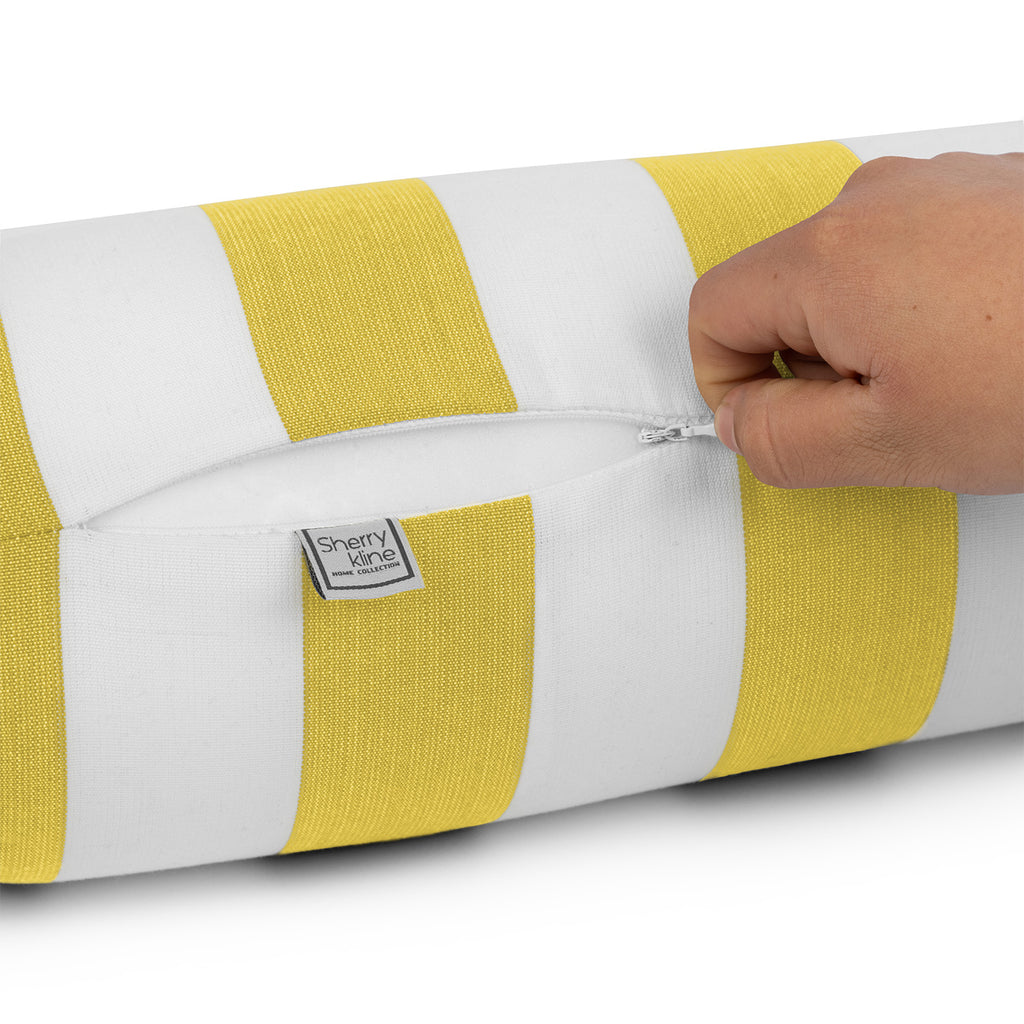 Sherry Kline Designer’s Choice Cabana Stripe Indoor/Outdoor Neckroll Bolster Pillow 9 Color Options