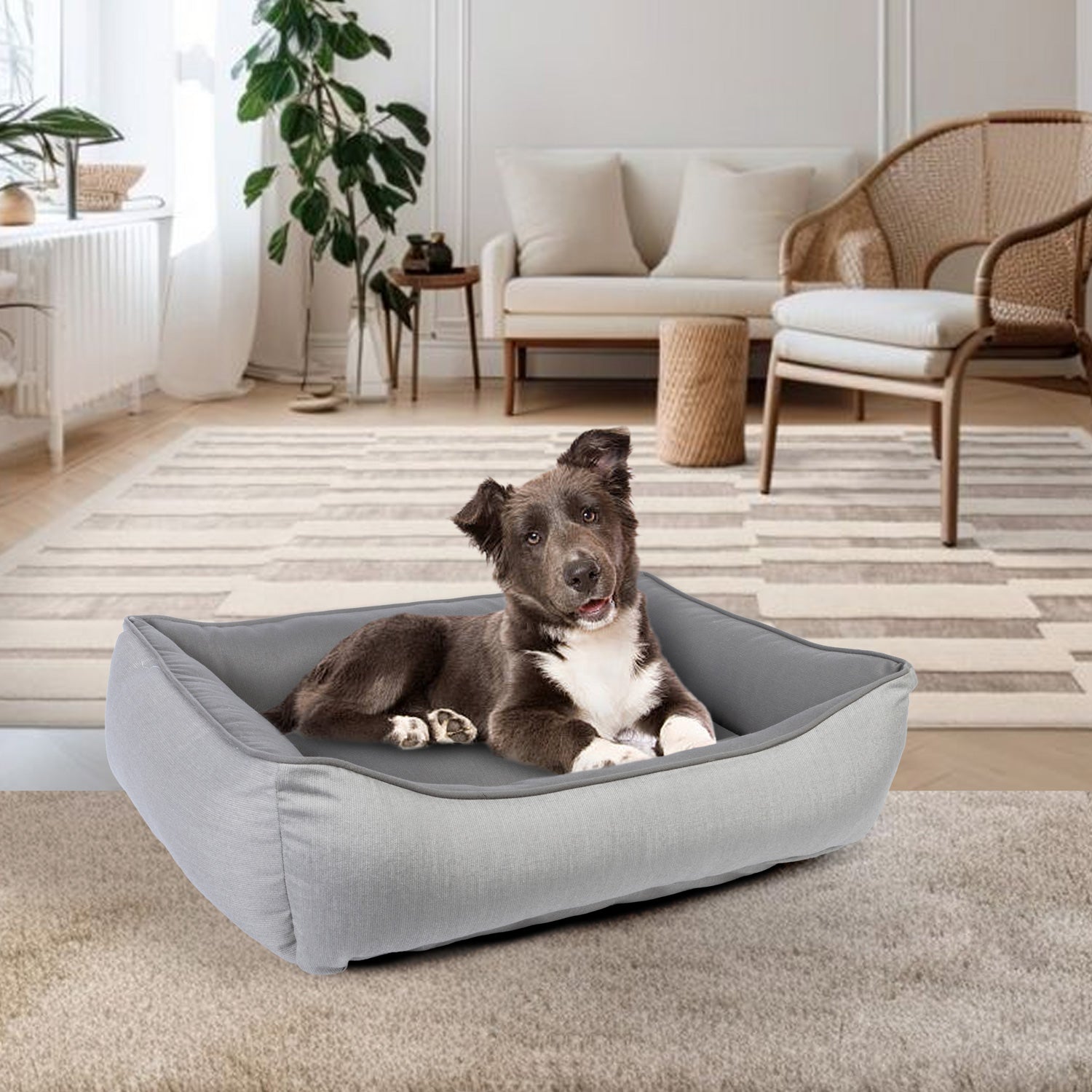 Sunbrella Reversible Indoor/Outdoor Cuddler Pet Bed