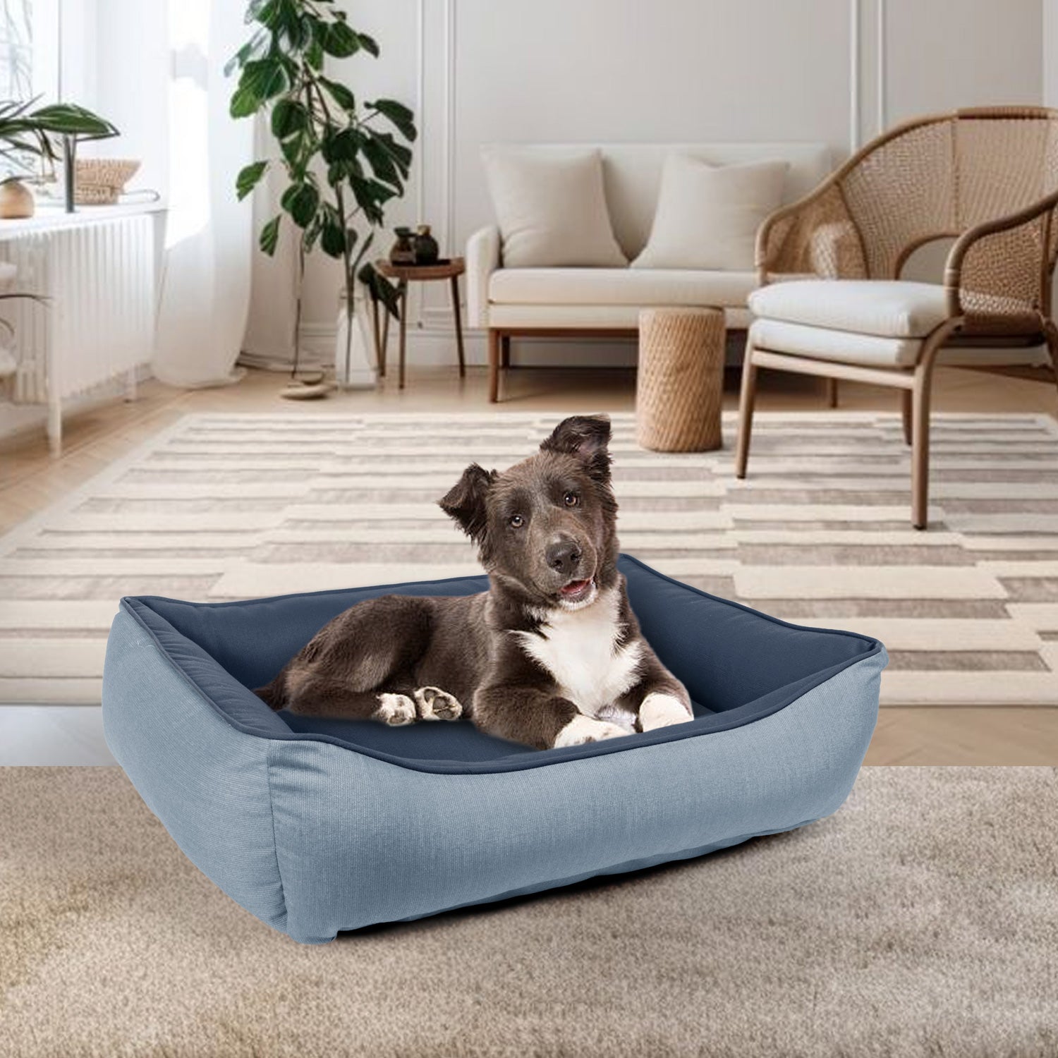 Sunbrella Reversible Indoor/Outdoor Cuddler Pet Bed